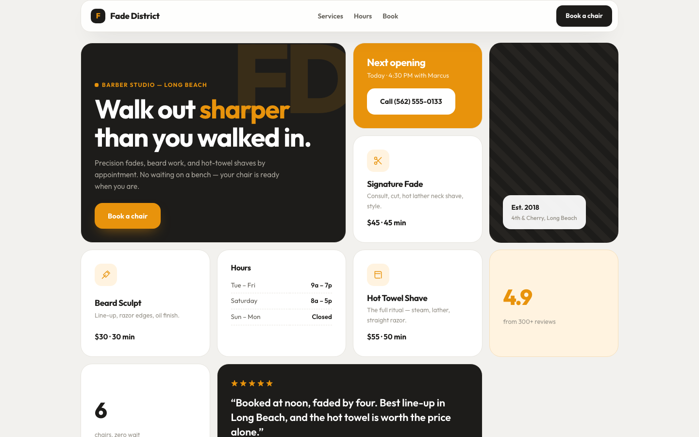 Bento website design