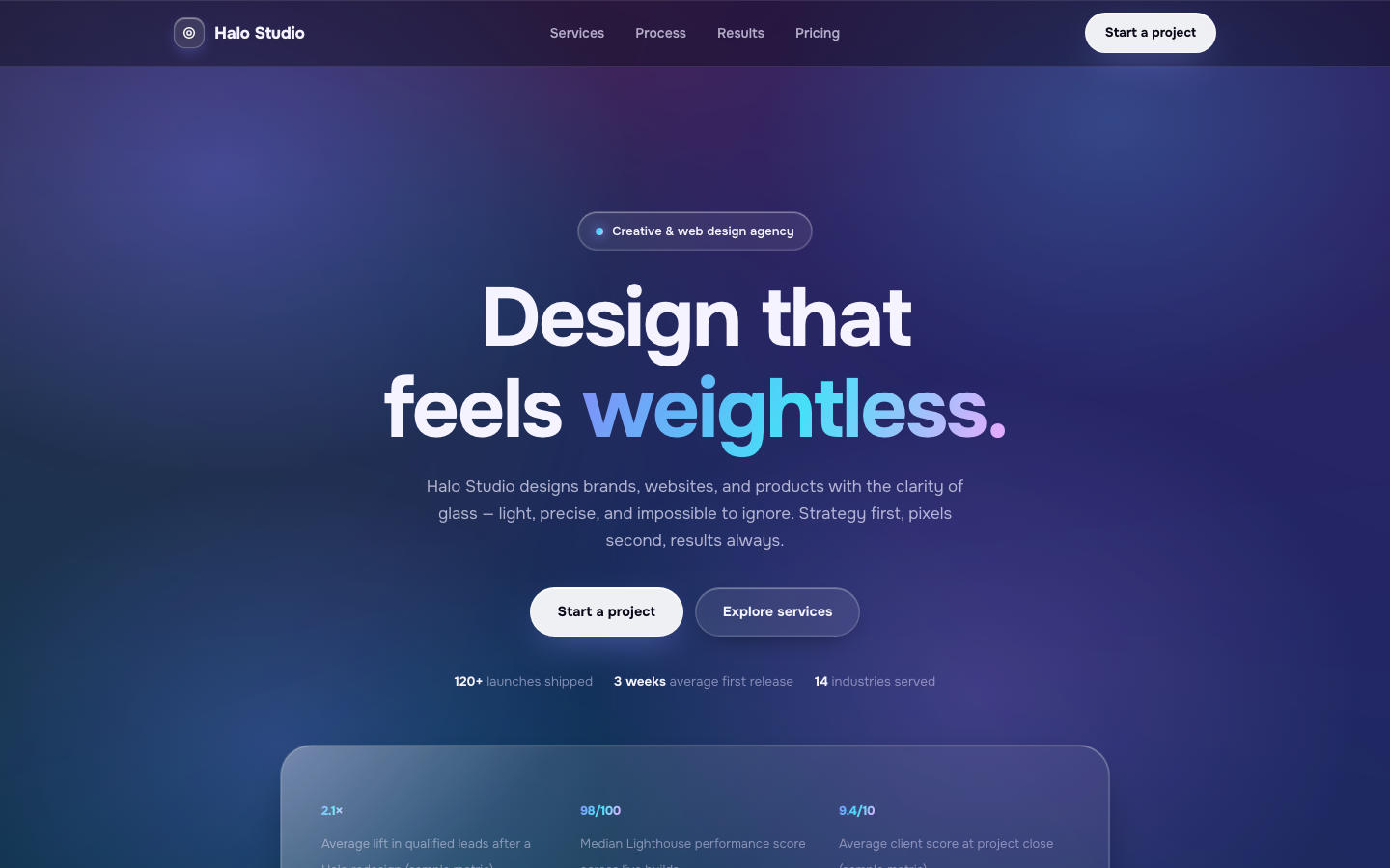 Glass website design