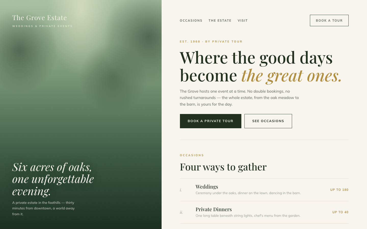 Postcard website design