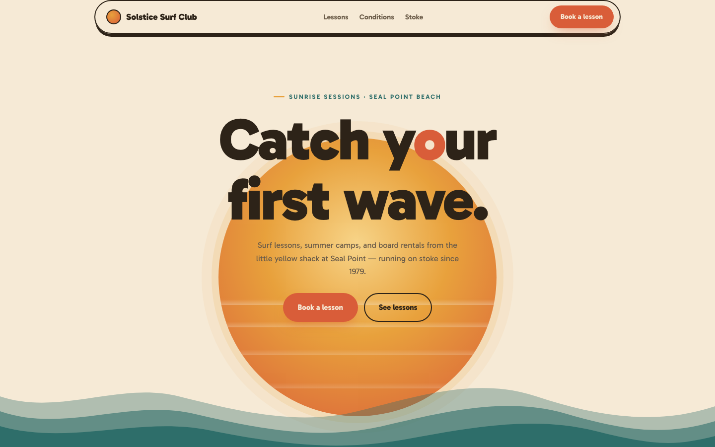 Solstice website design