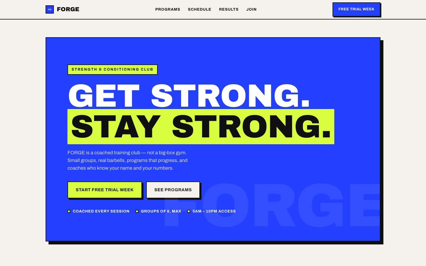 Statement website design